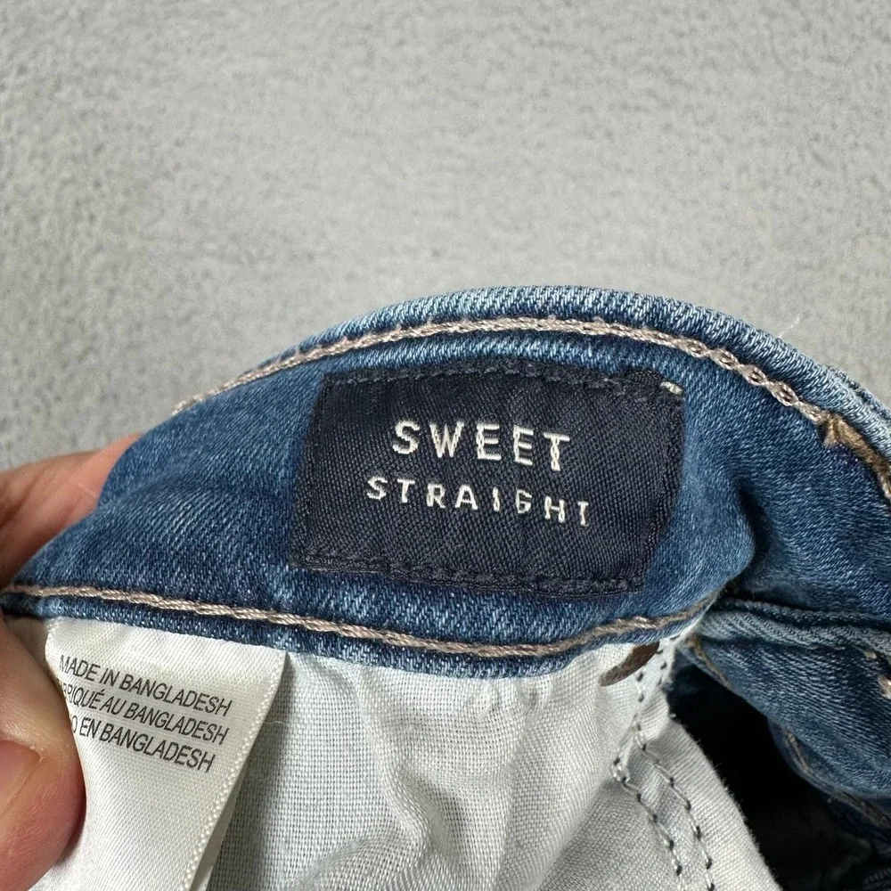 Lucky Brand Sweet Straight leg‎ Distressed Blue Jeans Womens 10/30 Medium Wash